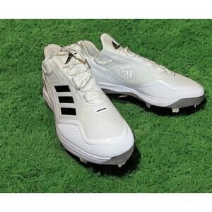 New Adidas Icon 7 Boost Baseball Metal‎ Cleats White Black Mens Size 15 GX2803